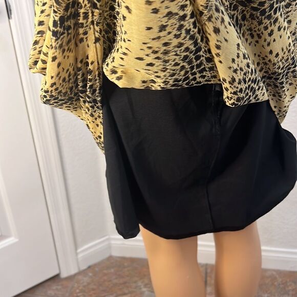 Guess Sz 8 Dress Animal Print V Neck Slimming Sash Waist Cut Out Back Sleeveless - Picture 8 of 11